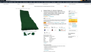 Pack 2 Cojines de tumbona acolchada 180 x 55 X 8 verde por 40€