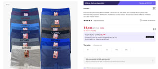 Pack 12 Boxer UOMO Sin Costuras Surtido de Colores por 14,94€ (cuenta nueva 8,96€)