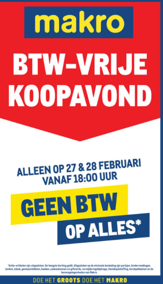 Makro BTW vrije koopavonden