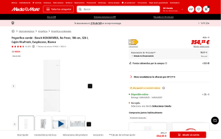Bosch KGN36VWEA Frigorífico Combi por 354,55€