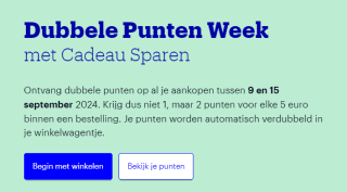 Dubbele Punten Week met Cadeau Sparen en veel select deals bij Bol.com