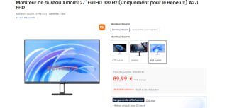 Xiaomi Écran de bureau 27" FullHD 100 Hz à 89,99€