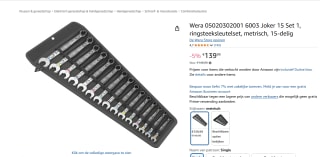 Wera 6003 Joker Ring-steeksleutelset 15 delig voor €142,34 bij Amazon