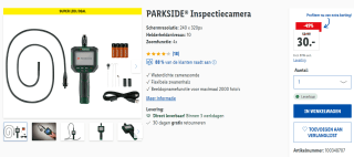 Parkside inspectiecamera voor maar €30 bij Lidl