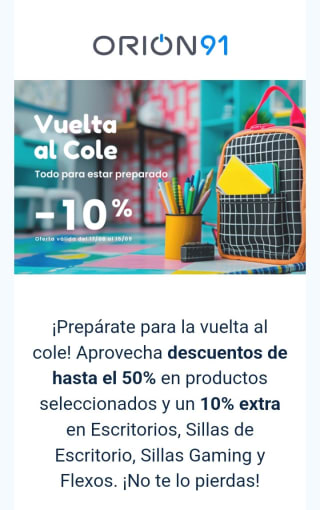 Hasta -50% + Extra en la Vuelta al Cole desde Orion91.