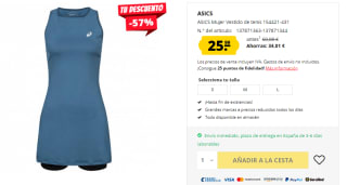 Vestido de Tenis para Mujer ASICS por 25.9€