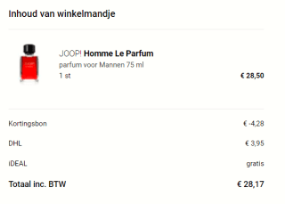 Joop! Homme - Eau de Parfum 75 ml voor €28,50 dmv code bij Notino