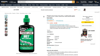 Lubricante para bicicleta Finish Line Cross Country por 6,95€