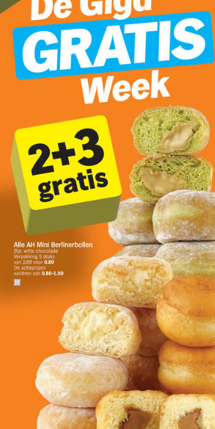 Albert Heijn Giga Gratis week met veel producten 2+3 gratis