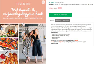 50% korting op E-BOOK | Borrel- en verjaardagshapjes van Chickslovefood