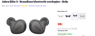 Jabra Elite 3 - Draadloze bluetooth oordopjes voor €39 bij Bol.com
