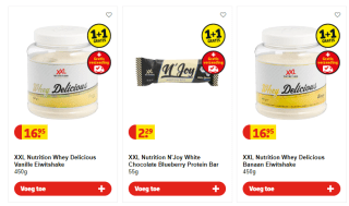 1+1 gratis op XXL Nutrition bij Kruidvat