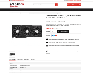 TARJETA GRÁFICA GIGABYTE RX 7800XT 16GB por solo 544,45€