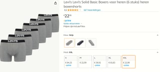 Solid Basic Boxershort 6-Pack Grijs voor €22,99 bij Amazon