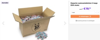 500 stuks Mapache vaatwastabletten 3-laags voor €19,99 via Actievandedag