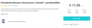Ticket voor het Museon-Omniversum inclusief 1 grootbeeldfilm voor €11,95 via Tripper