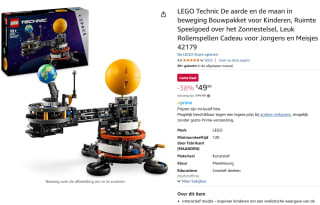 LEGO Technic de aarde en de maan in beweging voor €40,30 bij Amazon