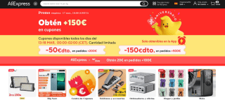 Cupones de 150€ y de 50€ en la app de Aliexpress