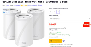 TP-Link Deco BE65 (3-pack) voor €598,95 bij Bol.com
