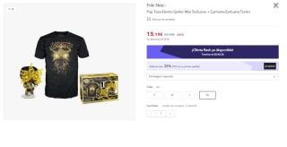 Funko Pop Tees Electro Spider Man Exclusive + Camiseta por 10.19€
