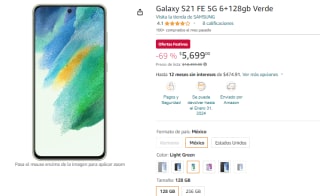 Samsung Galaxy S21 FE 5G 128GB por $5,699 en Amazon
