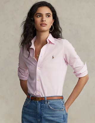 Polo Ralph Lauren Gebreid katoenen Oxford overhemd