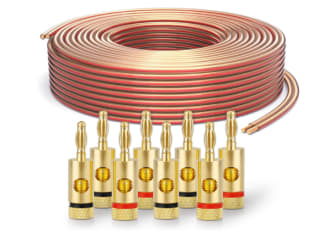 Câble d'enceinte 2x2,5mm² PureLink (99,9% OFC cuivre massif 0,20 mm) Câble de haut-parleur Hifi, 25m, Set comprenant 8 fiches bananes à 55,03€