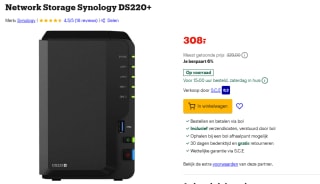 Synology DiskStation DS220+ (zonder harde schijven) voor €308 bij Bol