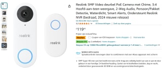 Reolink videodoorbell voor €89,99 bij Amazon