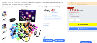 Twinkly Festoon Lichtsnoer - 40 RGB LED lampjes voor €73,99 bij Conrad