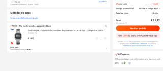 Reloj Casio A159WA-N1 por 21,92€