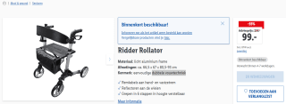 Ridder Rollator dubbele vouwtechniek voor €99 bij de Lidl