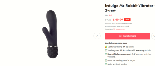 Indulge Me Rabbit Vibrator zwart voor €49,99 bij Easytoys