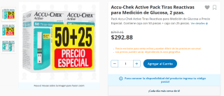Accu-Chek Active Pack 2 Tiras Reactivas Medición de Glucosa $293 | Farmacias Guadalajara