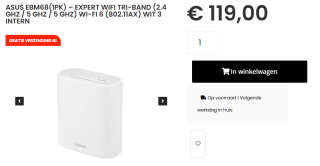 ASUS EBM68 ExpertWiFi router voor €119 bij Caps