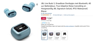 JBL Live Buds 3 - In ear koptelefoon - Blauw voor €124 bij Amazon