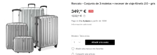 Conjunto de 3 maletas Roncato + neceser de viaje Kinetic 2.0 por 349.99€