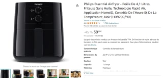 Philips Essential Airfryer HD9200/90 voor €59,99 bij Amazon FR