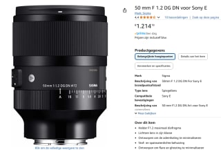 Sigma Art 316 Compactcamera Standaardlens Zwart voor €1.214,19 bij Amazon.