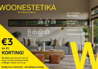 Tickets voor Woonestetika interieurbeurs Genk voor €3