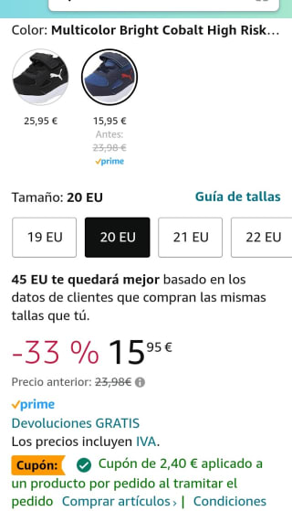 PUMA Fun Racer AC PS, Zapatillas Unisex niños por 13,55€.