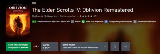 The Elder Scrolls IV: Oblivion Remastered gratis in de Xbox store