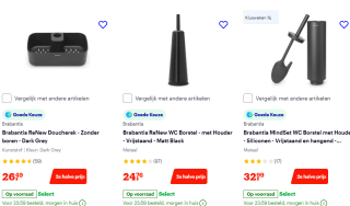 2de halve prijs op geselecteerde Brabantia Badkamer Accessoires bij Bol.com
