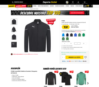 Chaqueta PUMA teamRISE Sideline Hombre por solo 13€