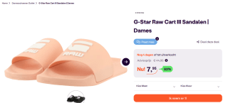 G-Star Raw Cart III dames slippers voor €7,95 bij iBOOD