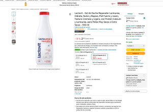 3 Lactovit Gel de Ducha Reparador Lactourea con Protein Calcium y Lactourea 550 ml por 4,66€