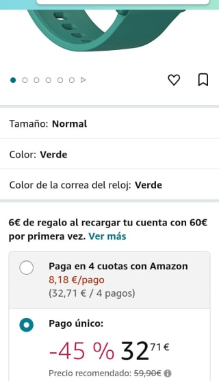 Amazfit Bip U Smartwatch Fitness Reloj Inteligente por 32,71€.