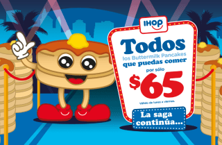 Pancakes Ilimitados por $65 en iHop (L a V)