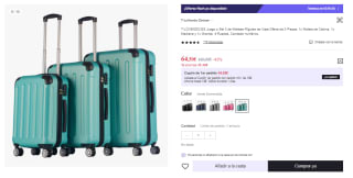 Juego de 3 Maletas Trolley ABS Semirrígidas 4 Ruedas por 64.5€ (Cuenta Nueva 54.5€)