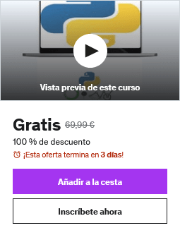 Ciencia de datos con Python Gratis con Udemy